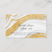 Elegante,Gold Glitzer White Marmor Loyalty Card Treuekarte (Rückseite)