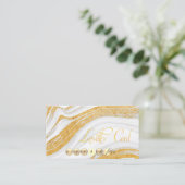 Elegante,Gold Glitzer White Marmor Loyalty Card Treuekarte (Stehend Vorderseite)
