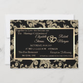 Elegante Gold Glitzer Wirbel, Frame Wedding Einladung (Vorderseite)