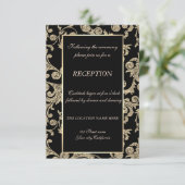 Elegante Gold Glitzer Wirbel Hochzeit Empfang Einladung (Stehend Vorderseite)