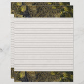 Elegante Gold Gothic Night Lined Rezept Seite Beil (Vorne/Hinten)