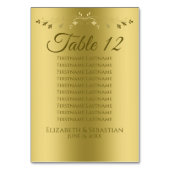 Elegante Gold Gradient Wedding Seating Chart Tischnummer (Vorderseite)