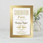 Elegante Gold Graduation Party Einladung (Stehend Vorderseite)