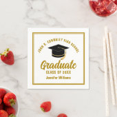 Elegante Gold Graduation Party Personalisiert Serviette (Beispiel)