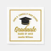 Elegante Gold Graduation Party Personalisiert Serviette (Vorderseite)