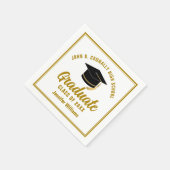 Elegante Gold Graduation Party Personalisiert Serviette (Ecke)