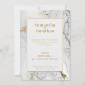 Elegante Gold Gray Marble Wedding Einladung (Vorderseite)