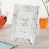 Elegante Gold Gray Marmorkarten und Geschenke Sockelschild (In Situ)