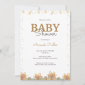 Elegante Gold & Green Baby Dusche Einladung (Vorderseite)