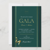 Elegante Gold Green Gala Spendenveranstaltung Einladung (Vorderseite)
