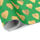 Elegante Gold Green Liebe Herzstück Weihnachten Geschenkpapier (Rolleneckpunkt)