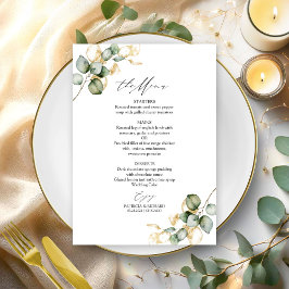 Elegante Gold Greenerity Wedding Menu Card Einladung