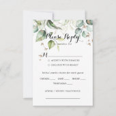 Elegante Gold Greenerity Wedding Menü UAWG RSVP Karte (Vorderseite)
