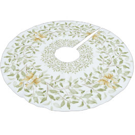 Elegante Gold Grün Weihnachten Wasserfarbe Moderne Polyester Weihnachtsbaumdecke