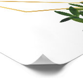 Elegante Gold & grüne Botanische Taufe Willkommen Poster (Ecke)