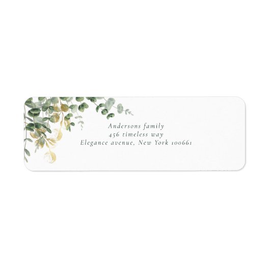 Elegante Gold-Grüne Eukalyptus-Hochzeit (Vorne)