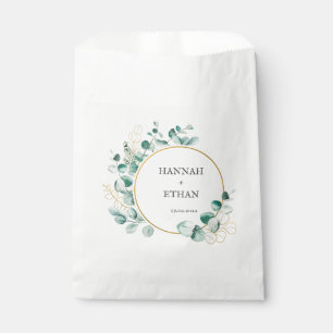 Elegante Gold-Grünpflanzen Eukalyptus Personalisie Geschenktütchen
