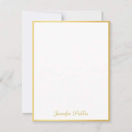 Elegante Gold Hand Script Personalisiert Template Mitteilungskarte (Vorderseite)