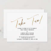Elegante Gold Handschriften nehmen zwei Hochzeitsp Einladung (Vorne/Hinten)