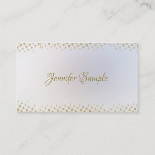 Elegante Gold Handwriting Name Moderne Vorlage Visitenkarte (Vorderseite)
