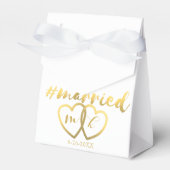 Elegante Gold Hashtag Verheiratete Gastgeschenk Ho Geschenkschachtel (Vorderseite)