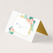 Elegante Gold Hawaiian Hibiskus Wedding Table Card Visitenkarten (Vorderseite)