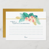 Elegante Gold Hawaiian Hibiskus Wedding Wisdom Car Ankündigung (Vorne/Hinten)