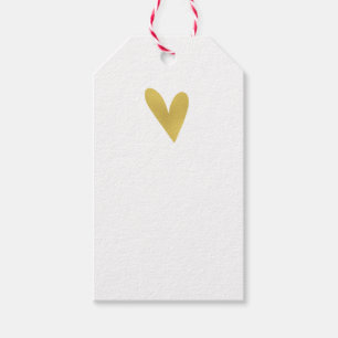 Elegante Gold Heart Custom Gift Tags   weiß Geschenkanhänger