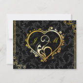 Elegante Gold Heart Monogram Bridesmaid Card Einladung (Vorderseite)