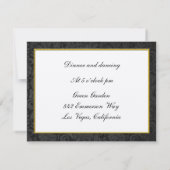 Elegante Gold Heart Monogram Empfang Card Einladung (Rückseite)