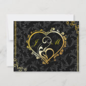 Elegante Gold Heart Monogram Engagement Party Invi Einladung (Vorderseite)