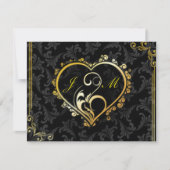 Elegante Gold Heart Monogram Trauzeugin Card Einladung (Vorderseite)