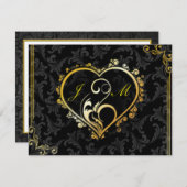 Elegante Gold Heart Monogram Trauzeugin Card Einladung (Vorne/Hinten)