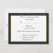 Elegante Gold Heart Monogram Wedding Response Card RSVP Karte (Rückseite)