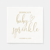 Elegante Gold Heart Script Baby Sprinkle Dusche Serviette (Vorderseite)