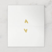 Elegante Gold Heart Wedding Platzkarten (Außenseite Aufgefaltet)