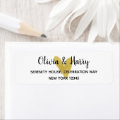 Elegante Gold Heart Wedding Rücksendeadressen-Aufk (Insitu)