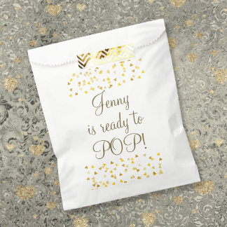 Elegante Gold Hearts Bereit für Pop Babydusche Geschenktütchen