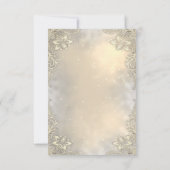 Elegante Gold Hearts Lace Hochzeit Empfang Einladung (Rückseite)