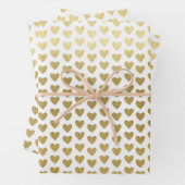 Elegante Gold Hearts Pattern Wedding Geschenkpapier Set (Beispiel)