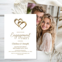 Elegante Gold Hearts Verlobungsparty