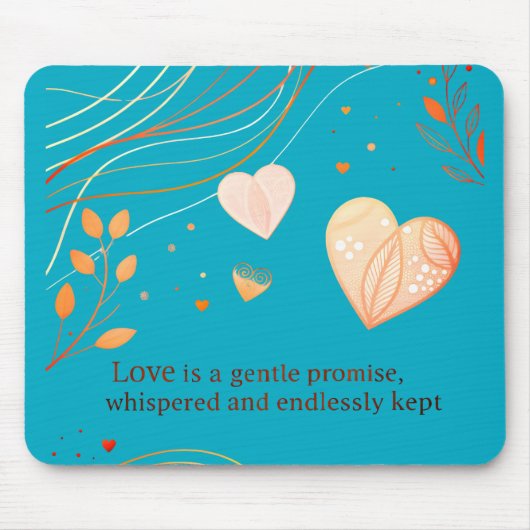 Elegante Gold-Herz-Liebeskunst Mousepad (Vorne)
