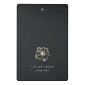 Elegante Gold Hibiskus Blume Personalisiert Mini Klemmbrett (Rückseite)