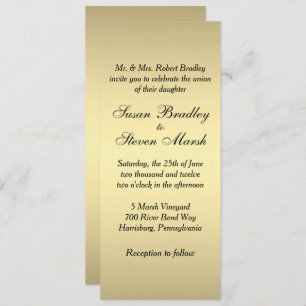 Elegante Gold Hochzeit Einladung