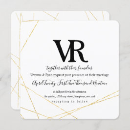 Elegante Gold Hochzeit Einladung