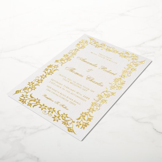 Elegante Gold Hochzeit Einladung (Gedreht)