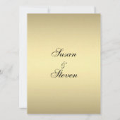 Elegante Gold Hochzeit Einladung (Rückseite)