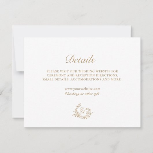 Elegante Gold-Hochzeitskarte Einladung (Vorderseite)