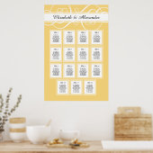 Elegante Gold Hochzeitssatellite Poster (Küche)