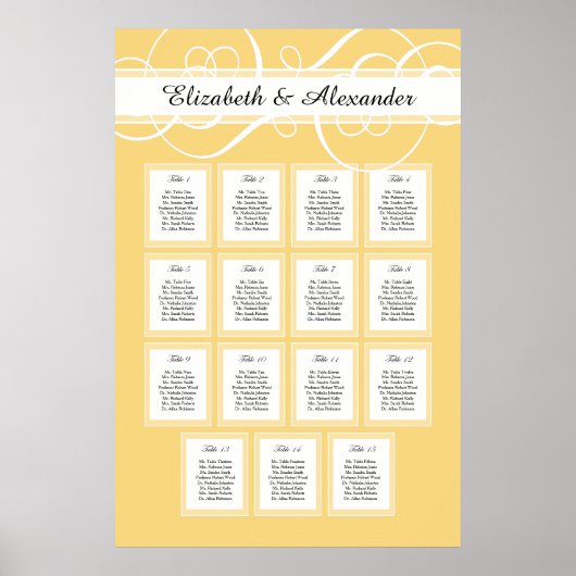 Elegante Gold Hochzeitssatellite Poster (Vorne)
